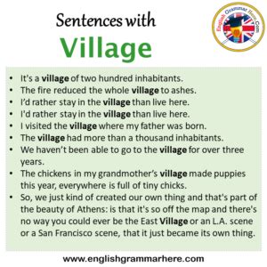 Examples of 'VILLAGE' in a sentence .